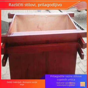 Drveni vanjski cvjetni box - prozračan, izdržljiv, s prilagodljivim promjerom dna