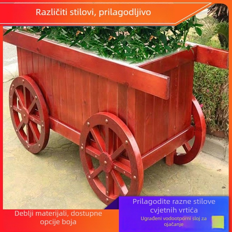 Drveni vanjski cvjetni box - prozračan, izdržljiv, s prilagodljivim promjerom dna