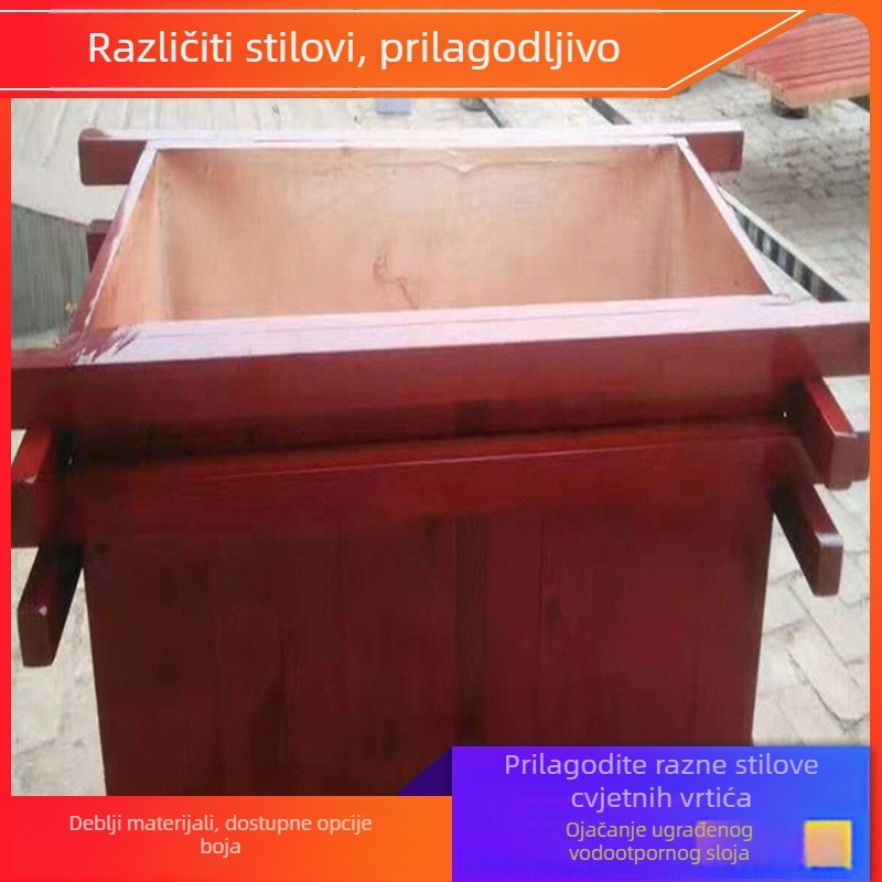 Drveni vanjski cvjetni box - prozračan, izdržljiv, s prilagodljivim promjerom dna