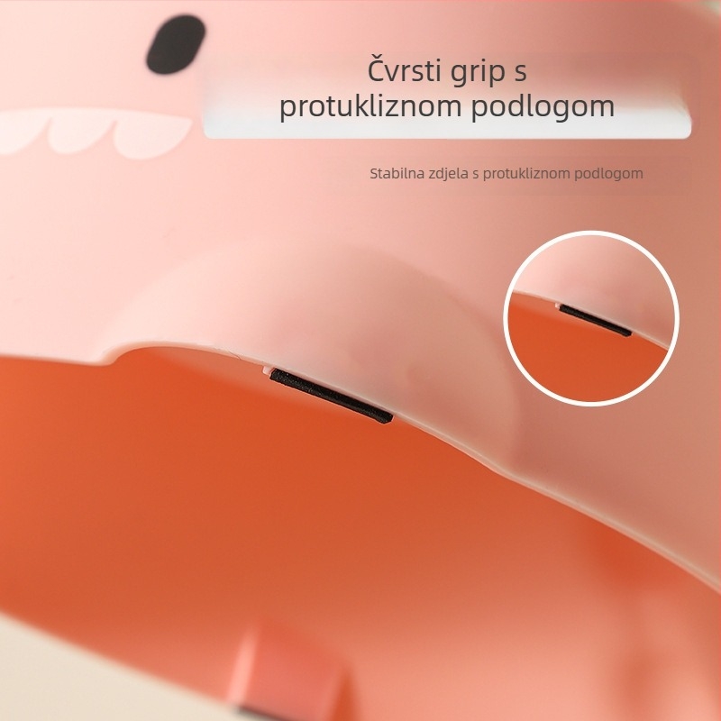 Miska za hranu mačke u obliku dinosaura, nehrđajući čelik, dizajn s nagibom otvora radi zaštite vrata, jednobojna posuda za hranjenje