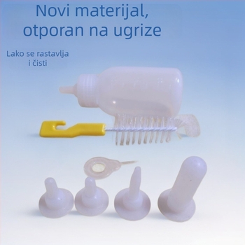 Set bočica za hranjenje mačića i štenaca sa silikonskim bradavicama, plastično, automatsko hranjenje