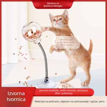 Igračka za mačke s podlogom za usisavanje i opružnim doziranjem poslasticama – PVC, porijeklo Yiwu, marka FIGHTINGDOG, pakiranje 100 kom