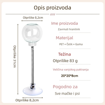 Igračka za mačke s podlogom za usisavanje i opružnim doziranjem poslasticama – PVC, porijeklo Yiwu, marka FIGHTINGDOG, pakiranje 100 kom