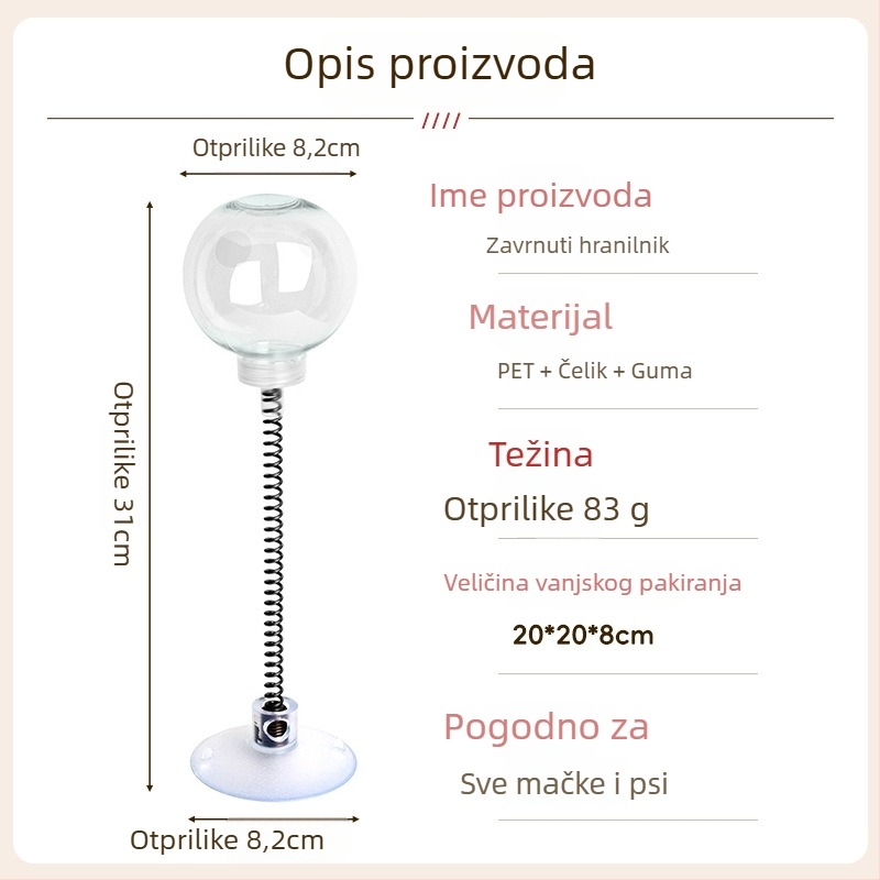 Igračka za mačke s podlogom za usisavanje i opružnim doziranjem poslasticama – PVC, porijeklo Yiwu, marka FIGHTINGDOG, pakiranje 100 kom