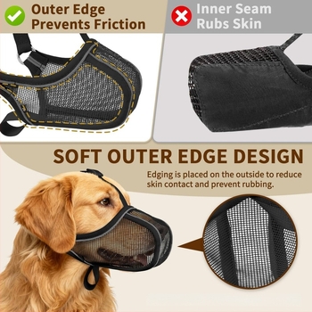 Muzzle za pse – za velike pasmine, poliester, protiv ugriza, protiv nehotičnog gutanja hrane, zaštitni poklopac