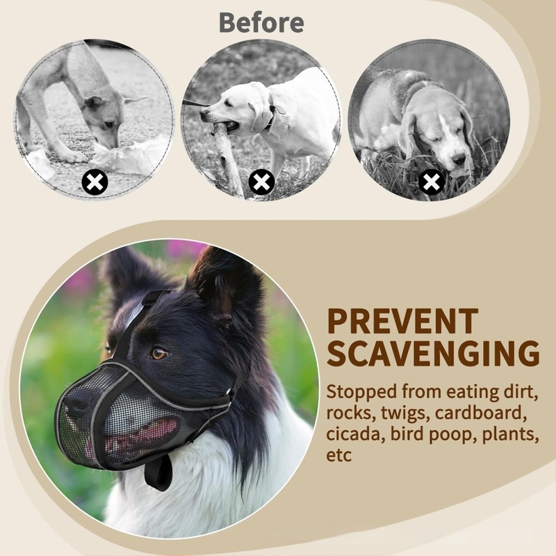 Muzzle za pse – za velike pasmine, poliester, protiv ugriza, protiv nehotičnog gutanja hrane, zaštitni poklopac
