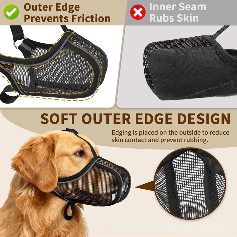 Muzzle za pse – za velike pasmine, poliester, protiv ugriza, protiv nehotičnog gutanja hrane, zaštitni poklopac