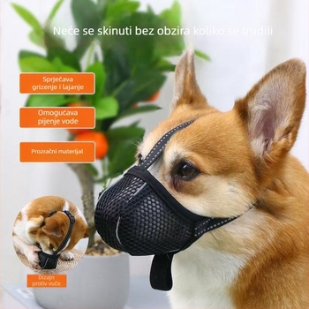 Psi muzzla s prozračnom mrežom, poliester, protiv ugriza, protiv lajanja, protiv jedenja