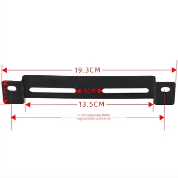 Okvir za registarsku pločicu motocikla, nehrđajući čelik, marka GSH, kompatibilan s općim modelima motocikala