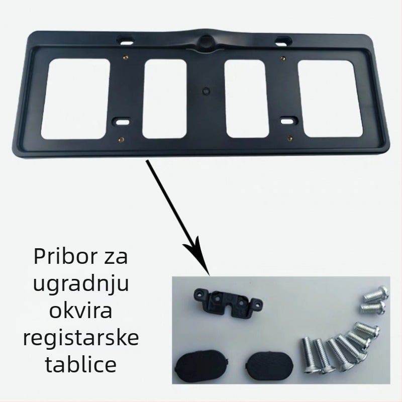 360° panoramski prednji pogled okvir za registarsku pločicu, univerzalni nosač bez bušenja, kamera sa širokim kutom