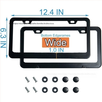 Okvir za registracijsku pločicu, uski rub, tan profil, konstrukcija od nehrđajućeg čelika i aluminijske legure, 2 otvora