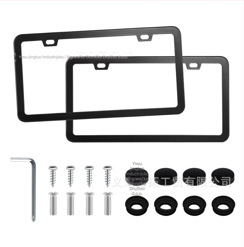 Okvir za registracijsku pločicu, uski rub, tan profil, konstrukcija od nehrđajućeg čelika i aluminijske legure, 2 otvora