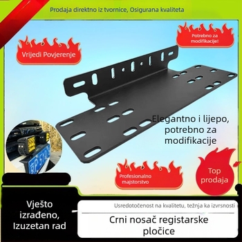 Univerzalni držač registarske pločice, željezna konstrukcija, nosač za prednji branik za vanjski LED spot svjetlo 12V/24V