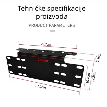 Univerzalni držač registarske pločice, željezna konstrukcija, nosač za prednji branik za vanjski LED spot svjetlo 12V/24V
