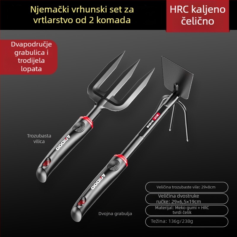 Airuidun Set vrtnih lopatica – trodijelni set za sadnju cvijeća i povrća, kopanje i opuštanje tla, pogodno za posude