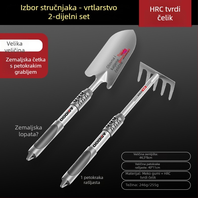 Airuidun Set vrtnih lopatica – trodijelni set za sadnju cvijeća i povrća, kopanje i opuštanje tla, pogodno za posude