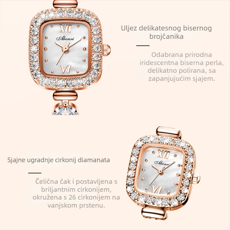 Ženski sat ABORNI/Platinum – kvarcni mehanizam, analogni prikaz, vodootpornost 30M, kućište od legure, narukvica od nehrđajućeg čelika