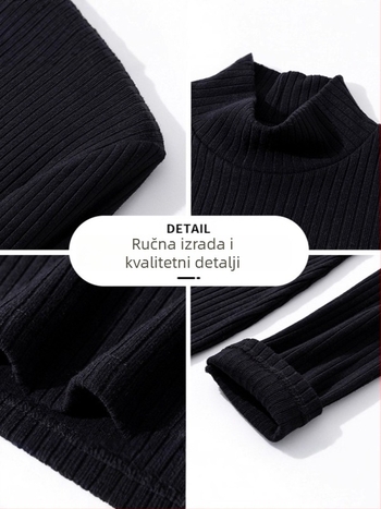 Haljina sirena s ribljim repom, dugi rukavi, polu-visoka ovratnica, elastični pojas, materijal viskoza/poliester, jednofarbni uzorak, jesen 2025