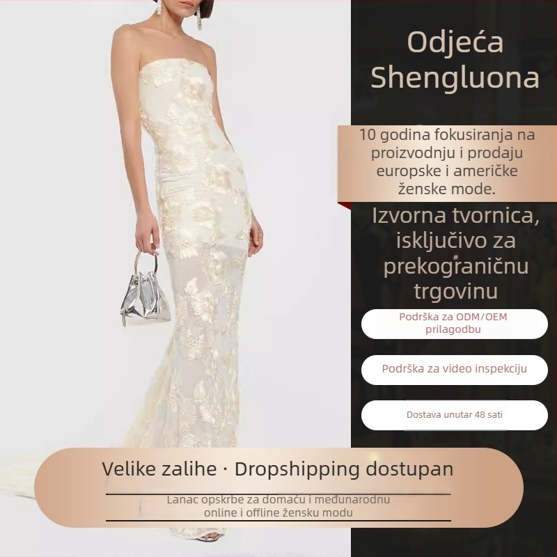 Večernja haljina s floralnim uzorkom, midi duljina, bez rukava, bez ovratnika, plisirana suknja