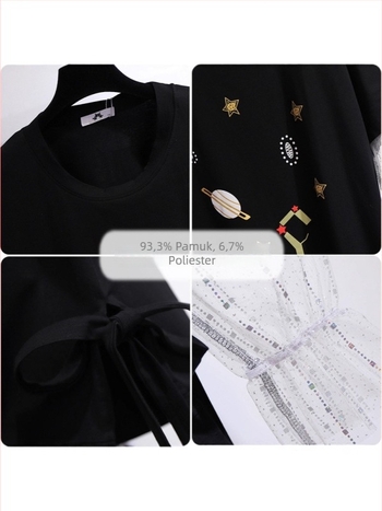 Pamuk patchwork hoodie s geometrijskim uzorkom, slobodan kroj, kapuljača, dugi rukavi