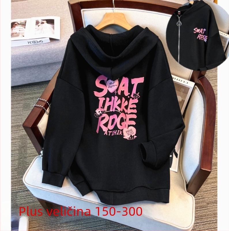 Damski zip cardigan s kapuljom, japansko-korejski casual stil, pamuk, 50–70% pamuka, dugi rukavi