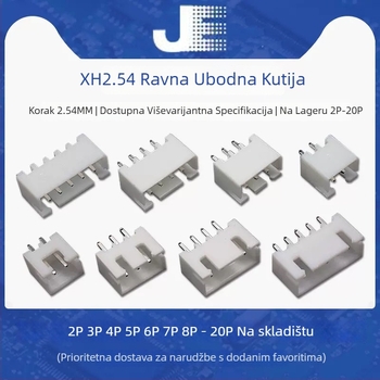 XH serija 2.54 mm ravni pin-header, 2P–20P, bakreni kontakti