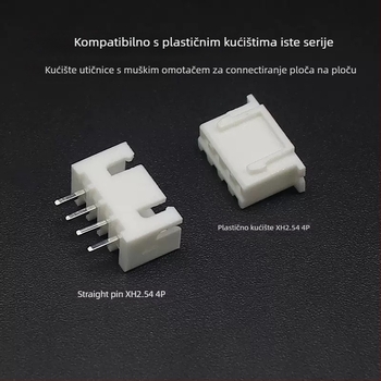 XH serija 2.54 mm ravni pin-header, 2P–20P, bakreni kontakti