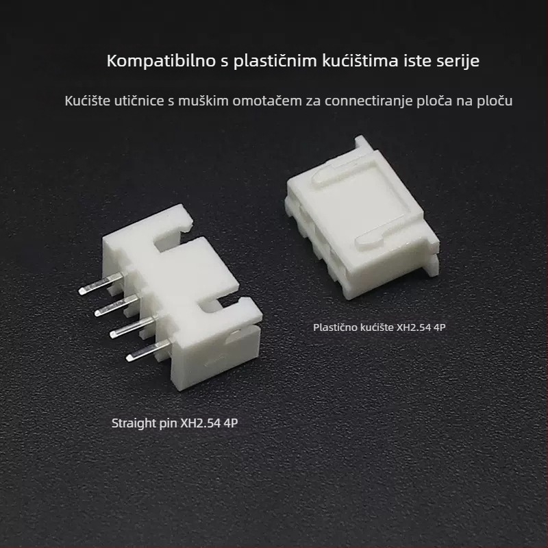 XH serija 2.54 mm ravni pin-header, 2P–20P, bakreni kontakti