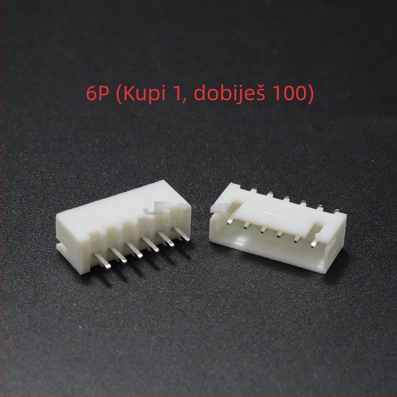 XH serija 2.54 mm ravni pin-header, 2P–20P, bakreni kontakti