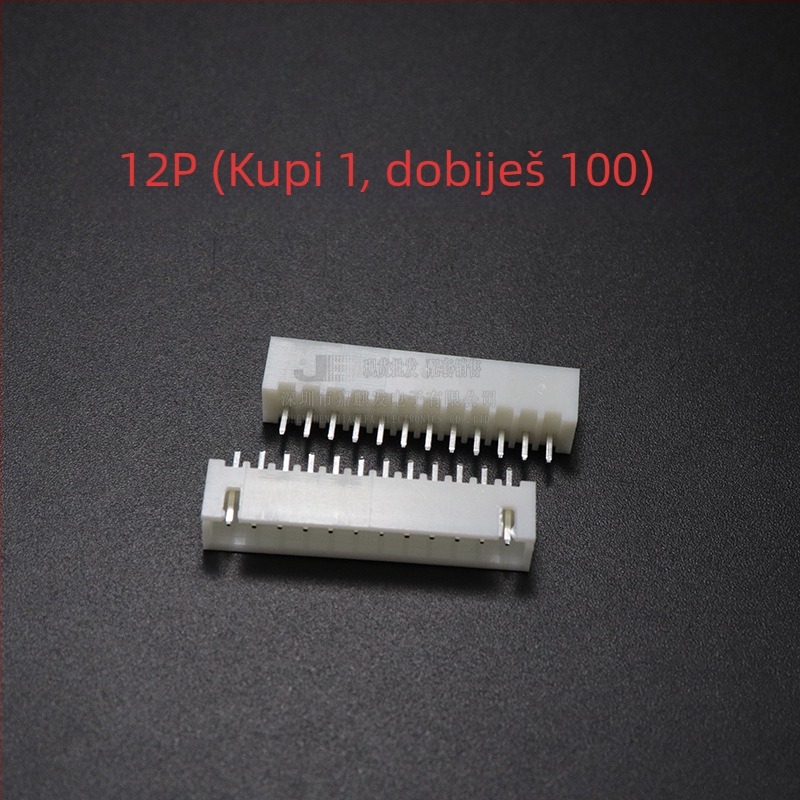 XH serija 2.54 mm ravni pin-header, 2P–20P, bakreni kontakti
