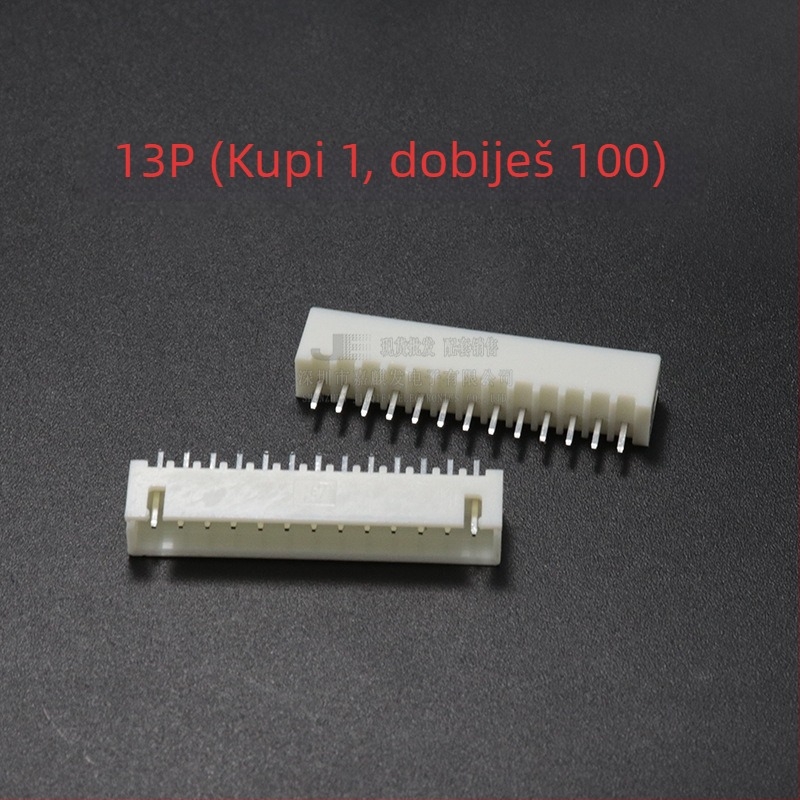 XH serija 2.54 mm ravni pin-header, 2P–20P, bakreni kontakti