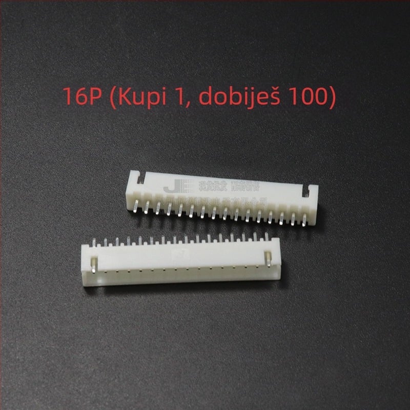 XH serija 2.54 mm ravni pin-header, 2P–20P, bakreni kontakti
