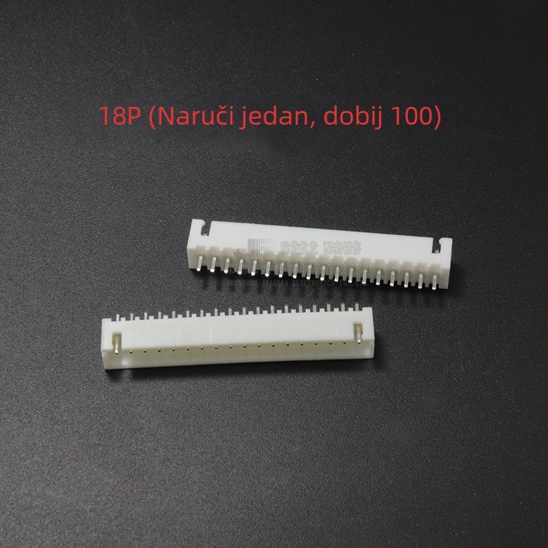 XH serija 2.54 mm ravni pin-header, 2P–20P, bakreni kontakti