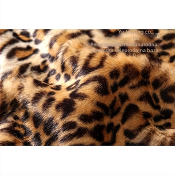 Dug kaput od umjetnog krzna s leopard uzorkom za žene, zimsko vanjsko odijelo od umjetnog krzna