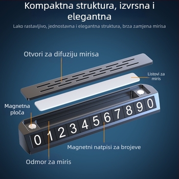 Svjetleći dvostruki znak za parkiranje i alat za premještanje registarske pločice, model YA1, metalna konstrukcija, mogućnost prilagodbe logotipa