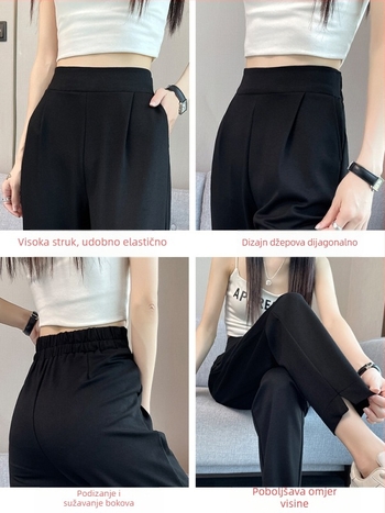 Ženske hareem hlače za ljeto, tanke, visok pojas, sportski casual stil, 2025