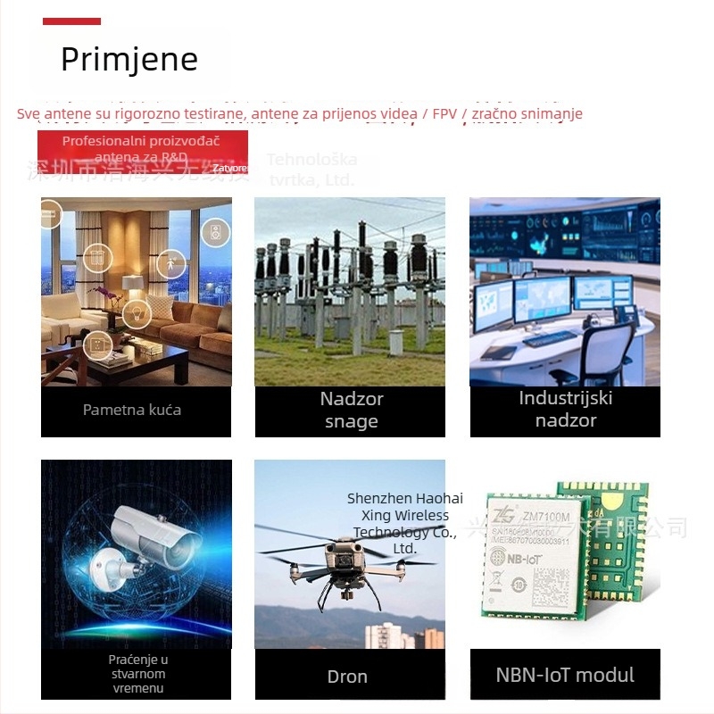 FPV antena za dron – visok dobitak na 5,8 GHz za HD prijenos slike, dizajn Pagoda Mushroom-Head
