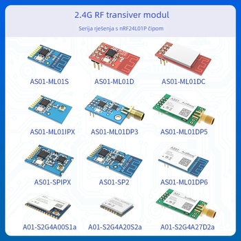 Ashining/Zeyao bežični RF transiver modul NRF24L01, 2.4 GHz prozirni prijenos podataka