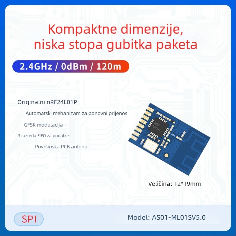 Ashining/Zeyao bežični RF transiver modul NRF24L01, 2.4 GHz prozirni prijenos podataka