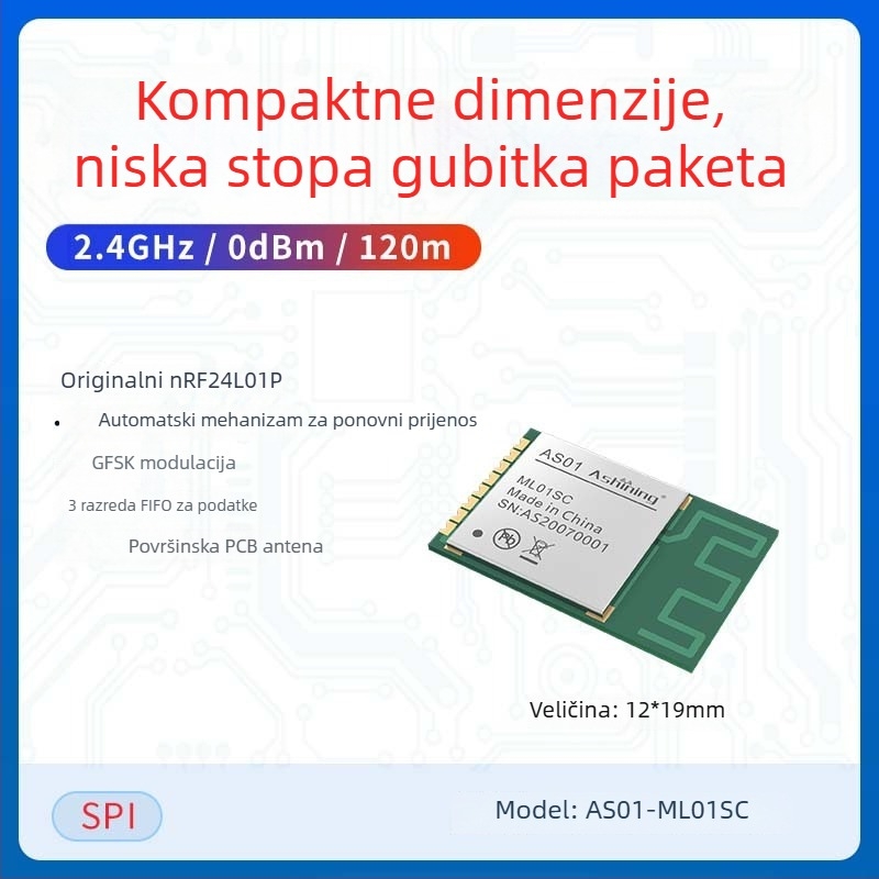 Ashining/Zeyao bežični RF transiver modul NRF24L01, 2.4 GHz prozirni prijenos podataka