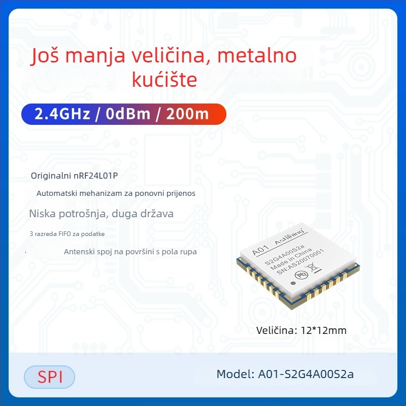 Ashining/Zeyao bežični RF transiver modul NRF24L01, 2.4 GHz prozirni prijenos podataka