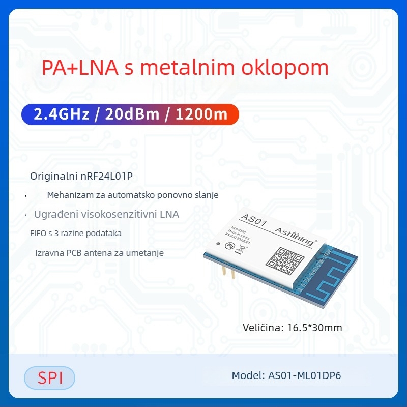 Ashining/Zeyao bežični RF transiver modul NRF24L01, 2.4 GHz prozirni prijenos podataka