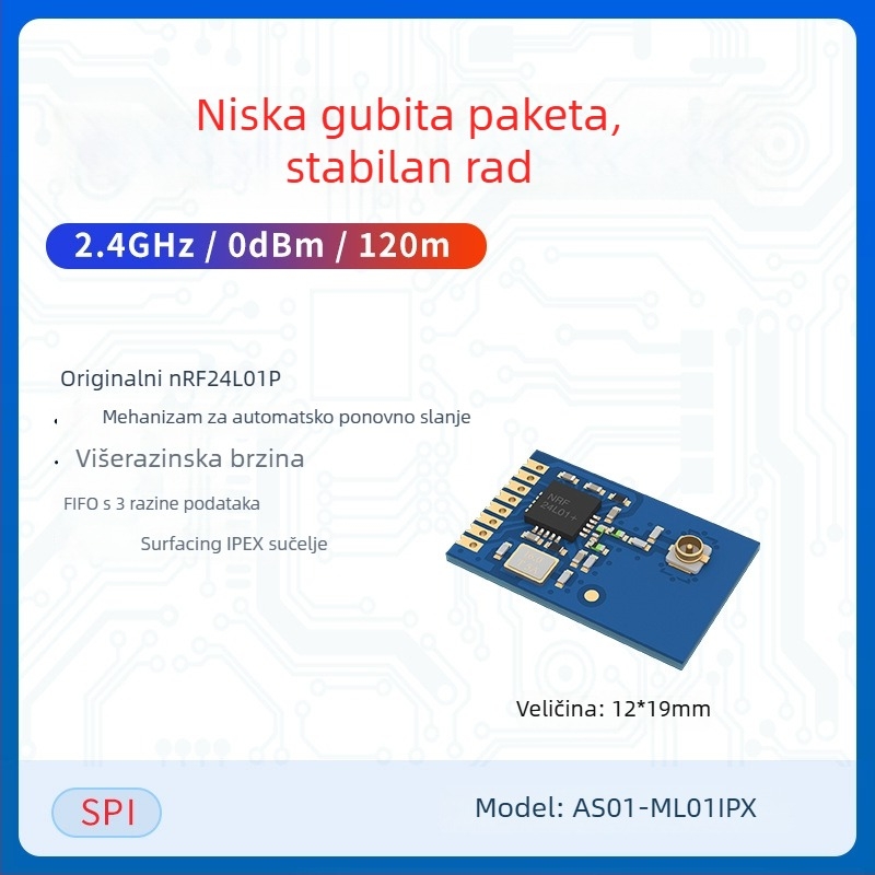 Ashining/Zeyao bežični RF transiver modul NRF24L01, 2.4 GHz prozirni prijenos podataka
