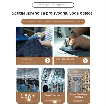 Ženske sportske šorce 3/4 dužine, prozračne, visok struk, 93% poliester / 7% spandex, Youyou