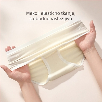 Ženske pamučne gaćice sa srednjim pasom, antibakterijske i prozračne, pamukasta podstava u preponi