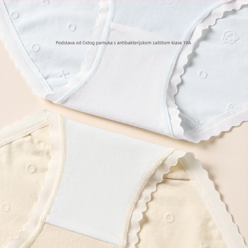Ženske pamučne gaćice sa srednjim pasom, antibakterijske i prozračne, pamukasta podstava u preponi