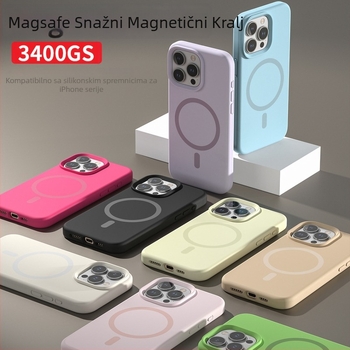 Magnetska maska od tekućeg silikona za iPhone 13, 13 Pro Max i 14/14 Pro/14 Pro Max — otporna na padanje, mat završna obrada, MagSafe kompatibilna.