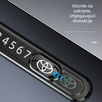 Metalna pločica za kontakt za premještanje automobila, za privremeno parkiranje, svijetli u mraku, bez prilagodbe