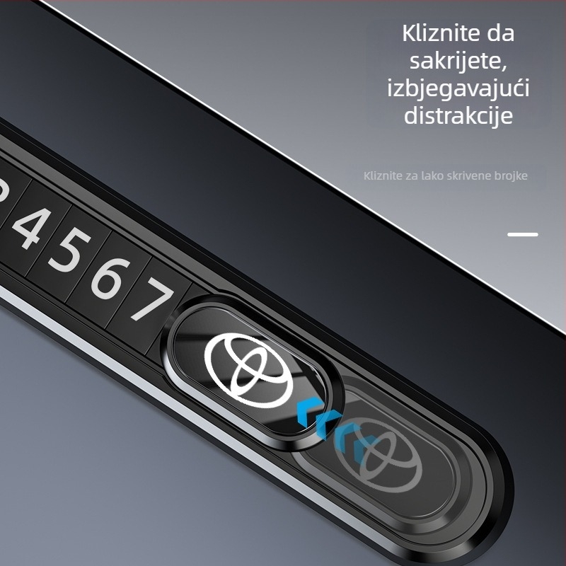 Metalna pločica za kontakt za premještanje automobila, za privremeno parkiranje, svijetli u mraku, bez prilagodbe