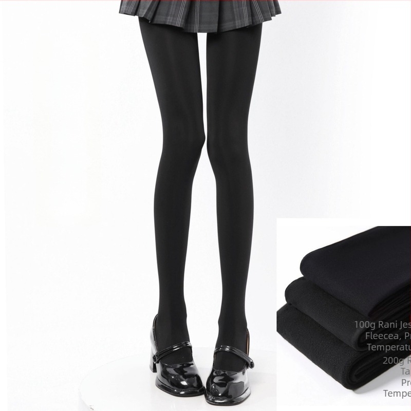 Najlon tajice od poliestera s flec podlogom, japanski stil, 70-80% poliester, podiže stražnjicu, oblikuje noge, jednobojni uzorak